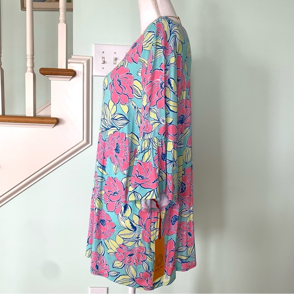 NWT Ruby Rd. Spring Fling Multicolor Floral Stretch Blouse XL NEW - Picture 4 of 8
